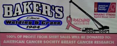Baker Welding Crane Raising Breast Cancer Awareness T Shirt Flag Crane Buckeye Fall Fest